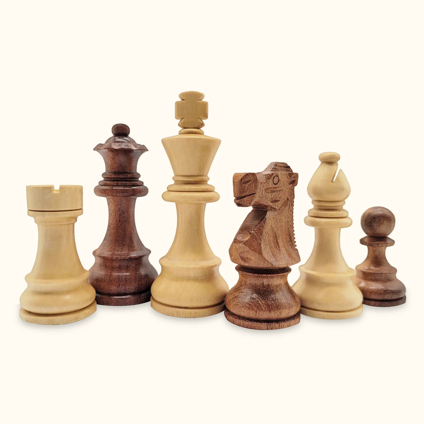 Chess pieces French Staunton acacia set