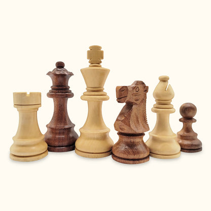 Chess pieces French Staunton acacia set