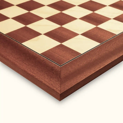 Chessboard mahogany deluxe 55 mm close view