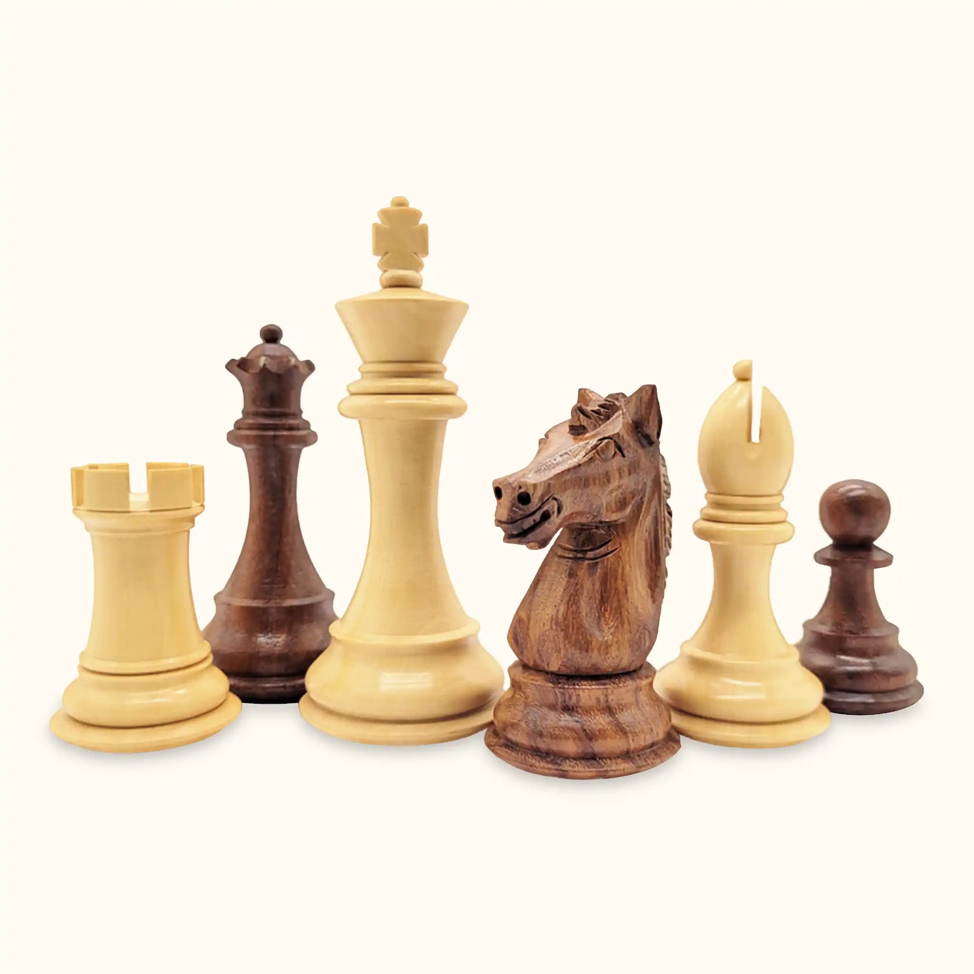 Lusso Pezzi Scacchi Staunton Cavaliere Colombiano 3,8 Pollici, Palissandro E Oro, Ponderati, Da Torneo