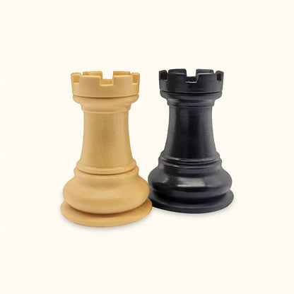 Chess pieces grace ebonised rook