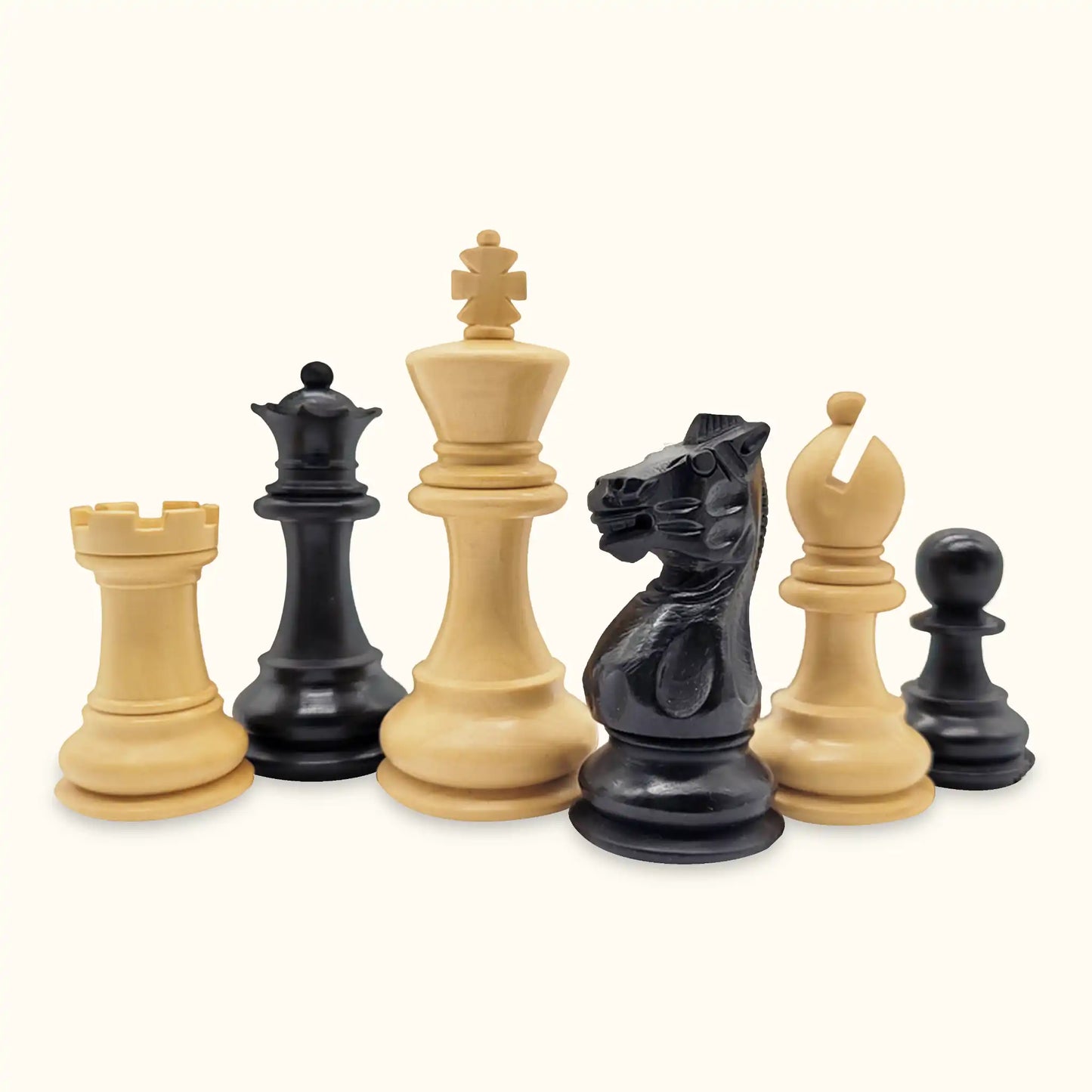 Chess pieces grace ebonised set