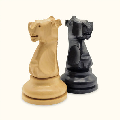 Chess pieces Fischer ebonized knight