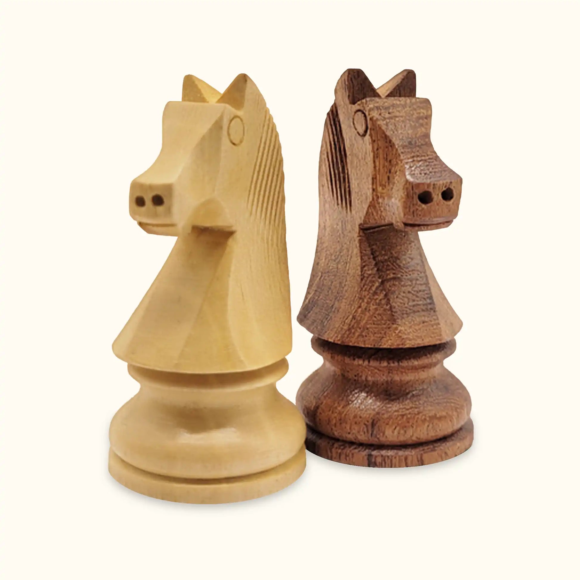 Chess pieces german knight acacia knight
