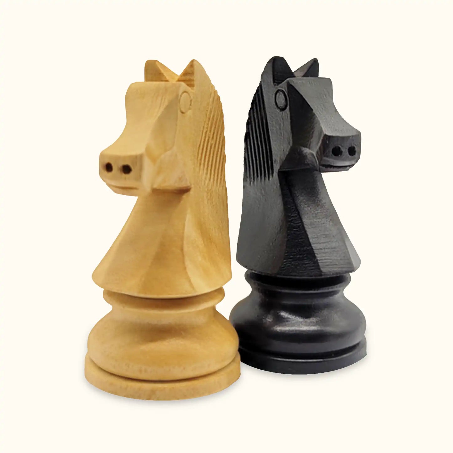 Chess pieces german knight ebonised knight