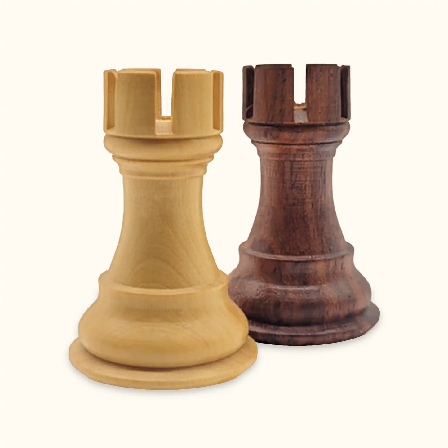 Chess pieces kings bridal acacia rook