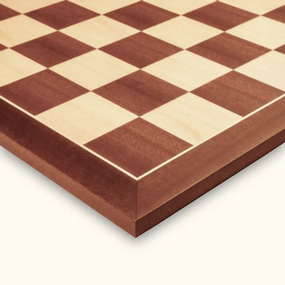 Chessboard mahogany standard 55 mm close view