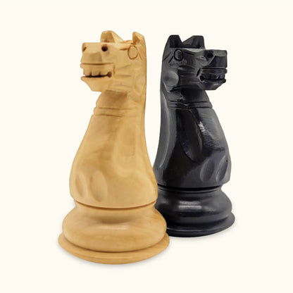 Chess pieces oxford ebonised knight