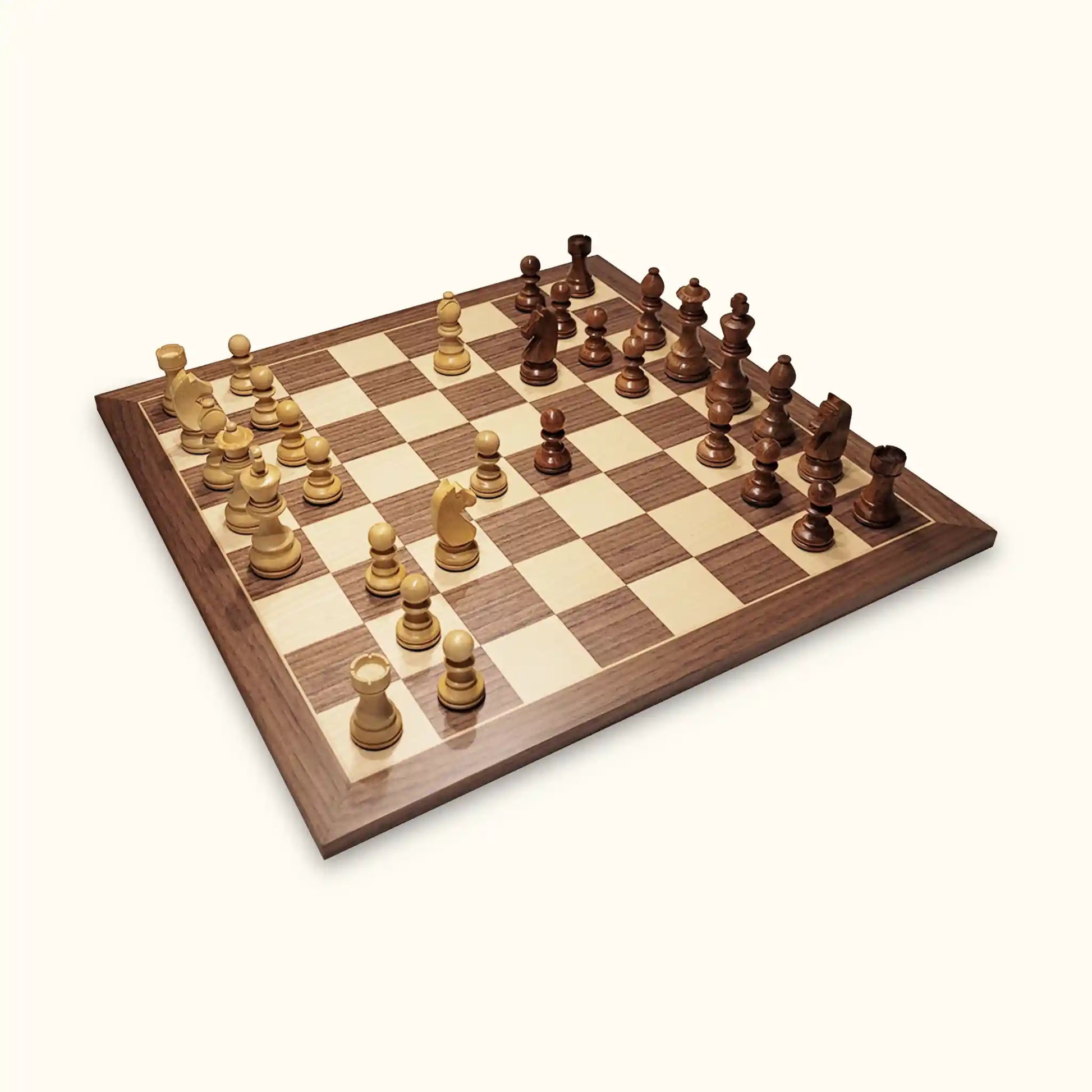 European Chess with walnut board with 50mm coordinates