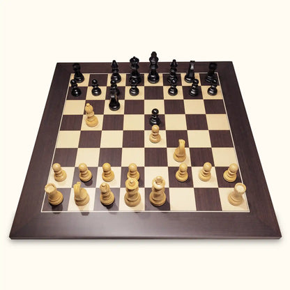 Chessboard wenge deluxe with chess pieces german knight top